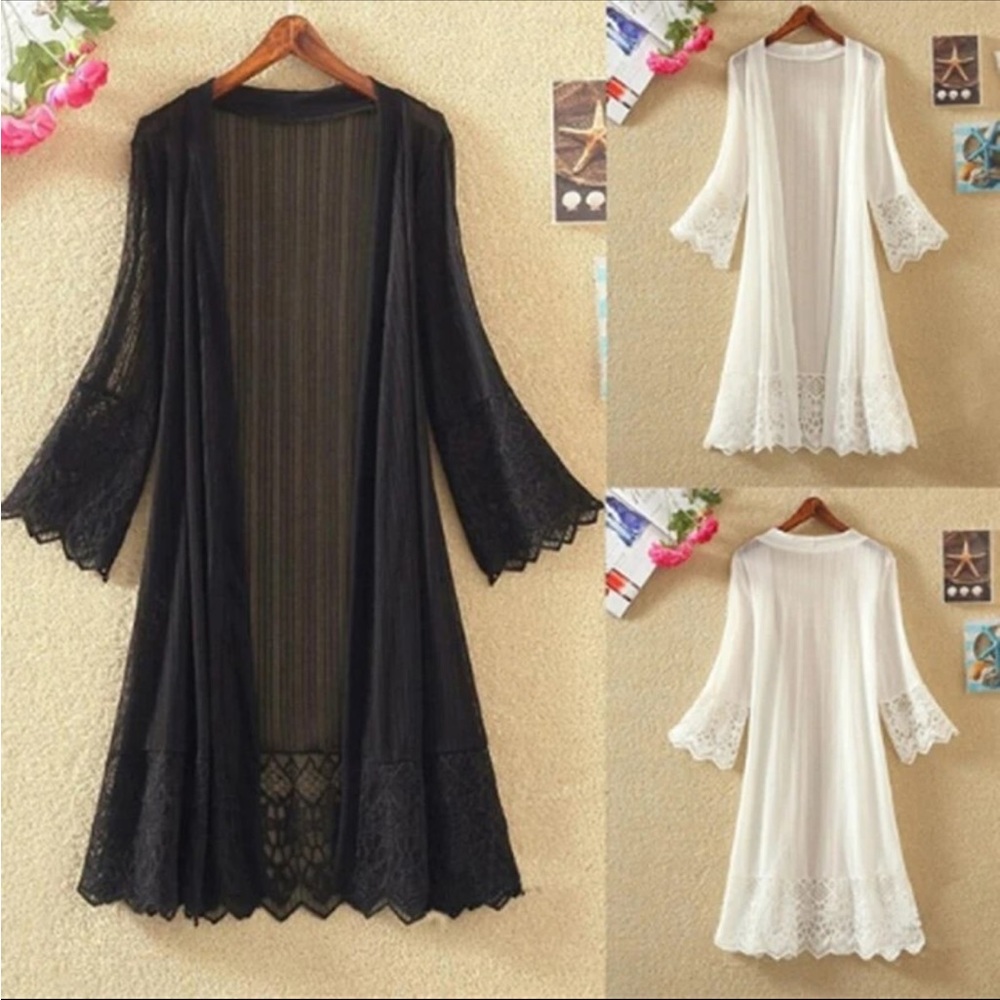 Long Sleeve Thin Cardigan/Shawl